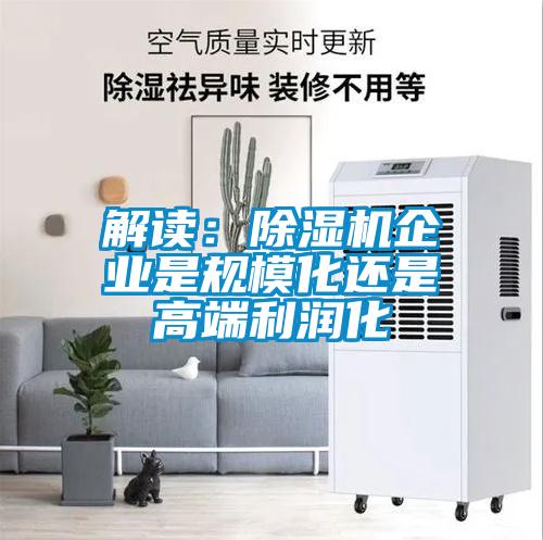 解讀:除濕機(jī)企業(yè)是規(guī)模化還是高端利潤化