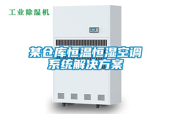 某倉庫恒溫恒濕空調系統(tǒng)解決方案